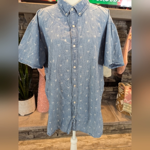 Bonobos Light Blue Sign Language Print Men's Button Down Size XXL - Picture 2 of 4